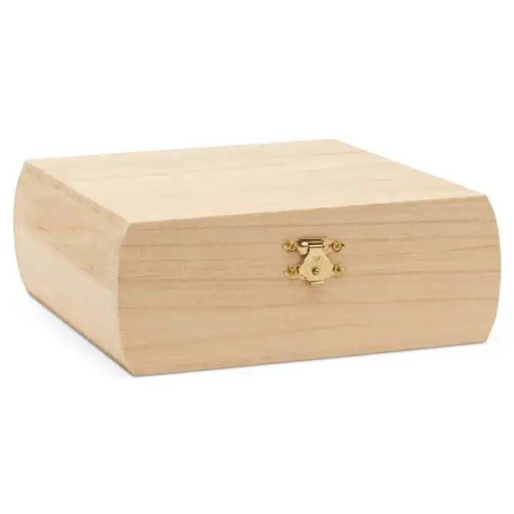 Wooden Hinged Box, 7" x 7"