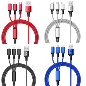 Simyoung 4FT 3 IN 1 Multi Charging CablePhone Connector USB Universal Charger Cord Adapter