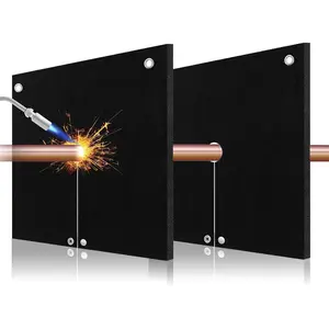 Fireproof Welding Blanket HVAC Tools, 1/5in(5mm) Opening Soldering Blanket, 2 Packs Brazing Heat Shield for Torch Flame Protector, Welding Pad for Plumbing HVAC Torch Protector