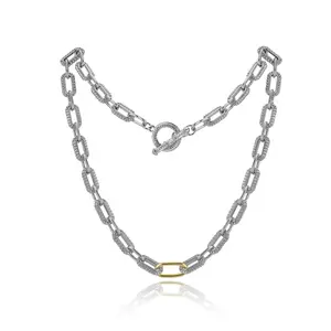 Aprilery Refined Oval Link Jewelry Set – Timeless Chain Necklace and Bracelet for Everyday Elegance