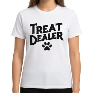 Treat Dealer T-Shirt, Funny Dog Lover Graphic Tee, Dog Mom & Dog Person Humor Short Sleeve Apparel, Aesthetic Pet Owner Gift Fashion Top, Viral Trendy Sarcastic Statement Streetwear Shirt