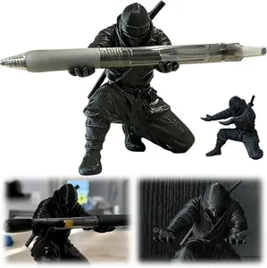 3D Printed Ninja Sculpture Pen Holder Desk Organizer, Home Decor for Anime Fans, Office Desk Setup