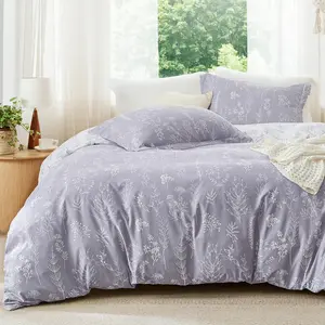 Twin/Twin XL Comforter - Lavender Comforter, Cute Floral Comforter Sets, Gifts for Woman, 2, 1 Botanical Flowers Comforter and 1 Pillow Sham