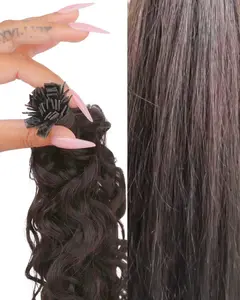 24" Beach Wavy K-tip Brownish Black