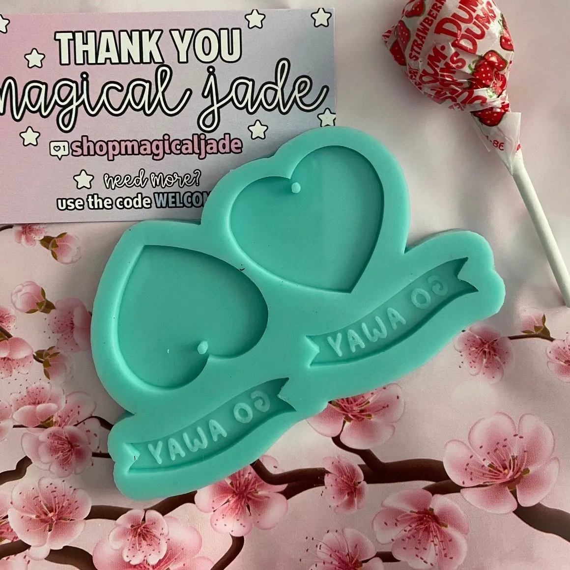 Go Away Layered Heart Earrings Silicone Mold