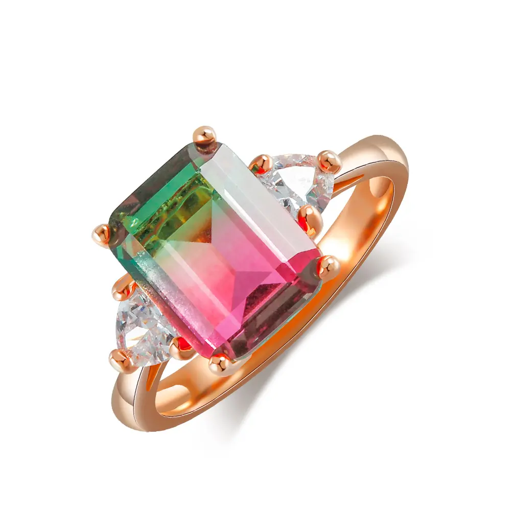 Trendolla Christmas colored women's rings, cubic zirconia love rings, hypoallergenic rings, fashionable women's jewelry