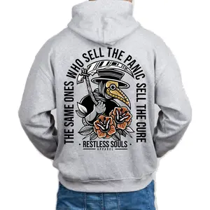 2 Side Plague Doctor Hoodie, Restless Soul Sweater, The Same One Sell The Panic Sell The Cure, Casual Raven Art Graphic Printed Top