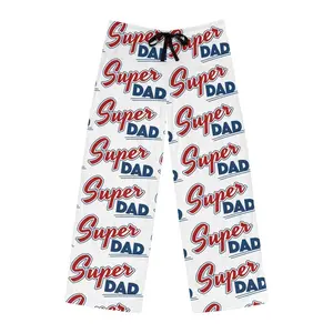 Super Dad Pajama Pants, Fathers Day Gift Lounge Pants, Soft Comfy Drawstring Sleep Bottoms, Casual Wide Leg PJ Pants, All Season Sleepwear, Fun Dad Gift