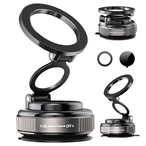 MagSafe Vacuum Magnetic Super Suction Cup Car Phone Holder Car Phone Holder, 360° Adjustable Magnetic Phone Holder, Hands-Free Suction Cup Phone Holder, Car Phone Holder for All Smartphones, Vehicles and Gym/Bathroom Mirrors