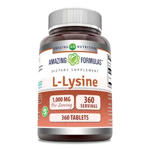 Amazing Formulas L-Lysine Amino Acid Supplement | 1000 Mg | 360 Tablets | Non-GMO | Gluten-Free | Made in USA