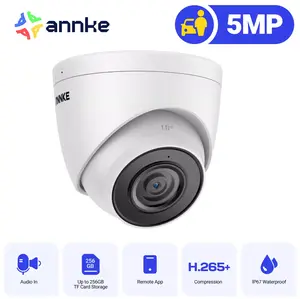 ANNKE 3K Outdoor PoE Turret Security IP Camera, EXIR 2.0 Night Vision, Built-in Microphone, IP67 Waterproof, Works with Alexa, cctv security camera
