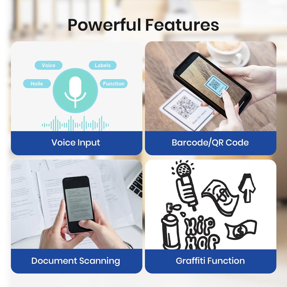 PM260 Label Maker Machine with Tape, 2 Inch Label Maker Bluetooth Label Printer, AI Printer, Inkless Portable Labeler for Home, Kitchen, School, Office Organization