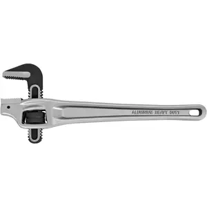 14-inch Heavy Duty Aluminum Offset Pipe Wrench, 2" Jaw Capacity, Adjustable Plumbing Wrench, Drop Forged, Exceed GGG standard