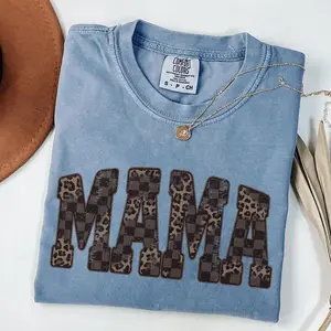 Comfort Colors Leopard Mama TShirt, Mothers Day Gift Mom T-Shirt, Retro Mama Tee, Gift For Mom, Mama TShirt Leopard, Mama Tee
