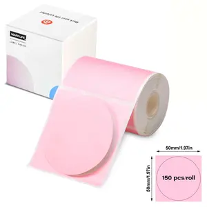 2 Inch Round Thermal Sticker Labels(50mm)- 150 Sheets/Roll, Self-Adhesive Direct Thermal label Paper For P50/M110/M220/D100/D200/X4 Printers, Circle Stickers For Reatil Thank You Tags, Food Jars & Gift Packaging