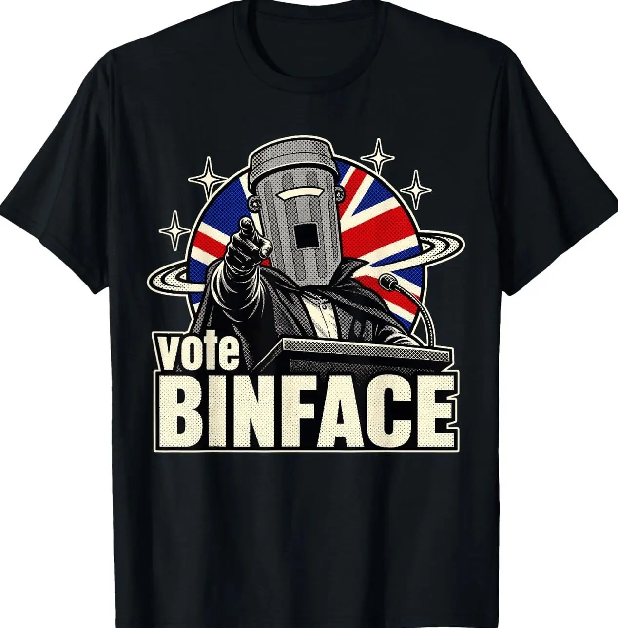 Women's Cotton Short-Sleeve Fitted Classic Count Binface Anti-Farage T-Shirt, Women's Tops Clothes 8CX, Shortsleeve, Fabric, Casual, Print, Round Neck, Simple