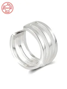 925 Sterling Silver Simple Three Line Ear Cuff, Fashionable Earrings for Women & Girls, Trendy All-match & Exquisite Jewelry for Birthday Gift