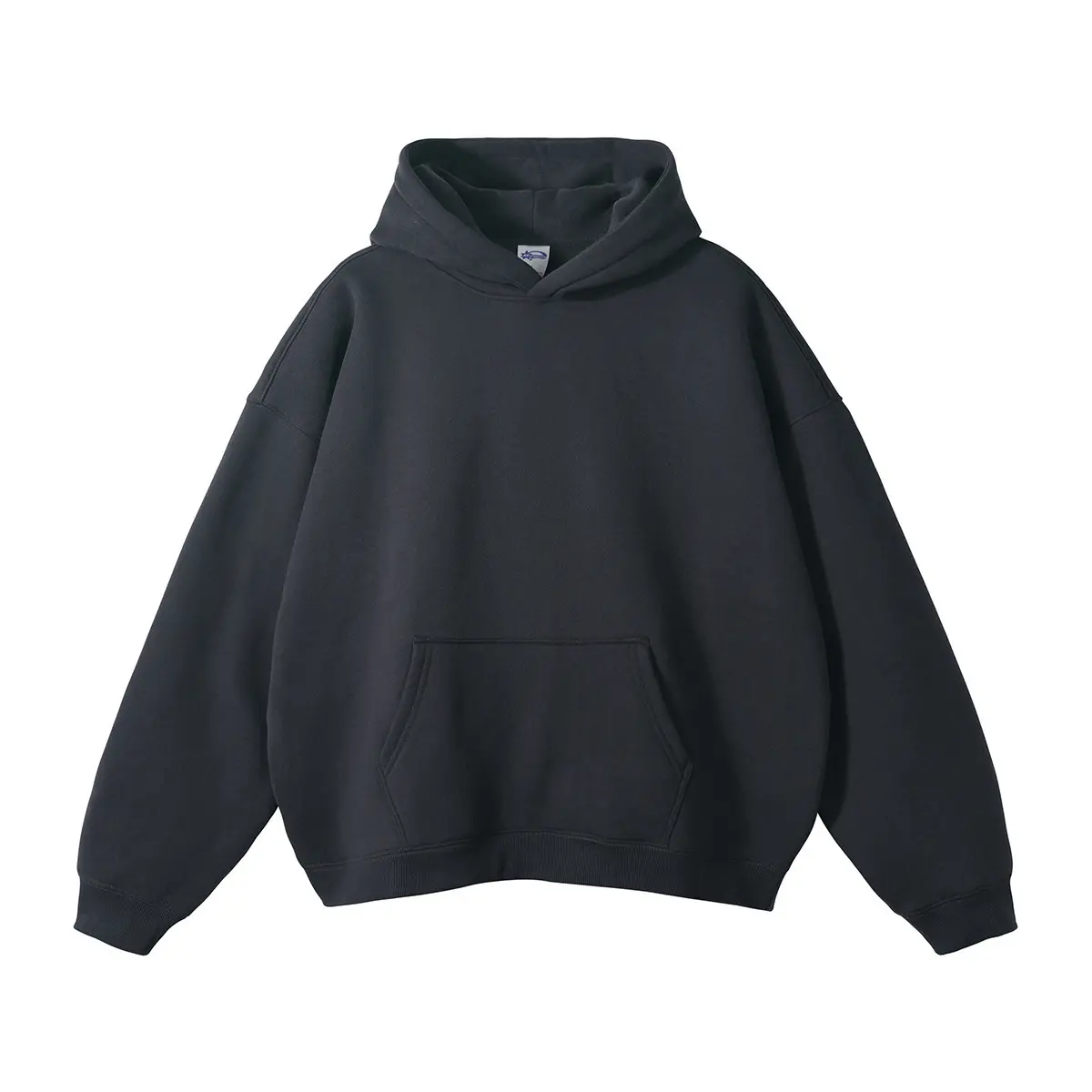 hoodie-Dark gray off shoulder sleeves