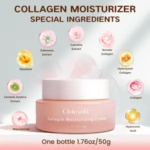[CHICSOFT] Triple Collagen Moisturizing Cream with Niacinamide-Korean Skin Tightening | moisturizer, hydrating, glow, korean glass skin, korean skincare, collagen, lightweight