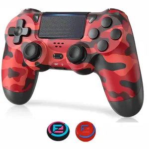 Wireless Controller for PS4/Pro/PS3,Wireless Remote Gamepad with 1000mAh Battery/Double Shock/Audio/6-Axis Motion Sensor/Share Button - Thumb Caps Included!