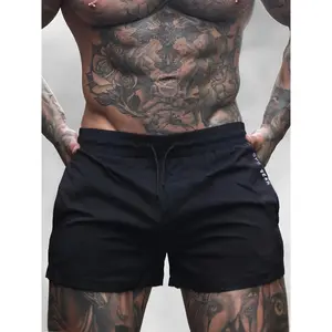 Men's Athletic Muscle Fit Shorts, Quick Dry Stretch Gym Workout Drawstring Shorts, Breathable Tight Squat Training Shorts, Summer Gym