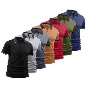 7 Pack Men's Summer Lightweight Short Sleeve Buttoned Polo Shirt Fashion Casual Sports Travel Business Work Golf Fishing Camping Gift for Boyfriend or Husband Holiday Wear Trendy Menswear