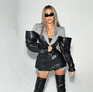 Put It On Leather Stitched Moto Jacket