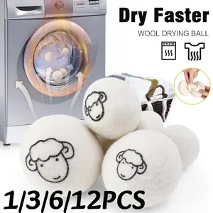 Wool Dryer Balls 5cm Reusable Natural Fabric Softener  Home Wrinkle Reducer Washing Machine Cleaning Supplies Gadget