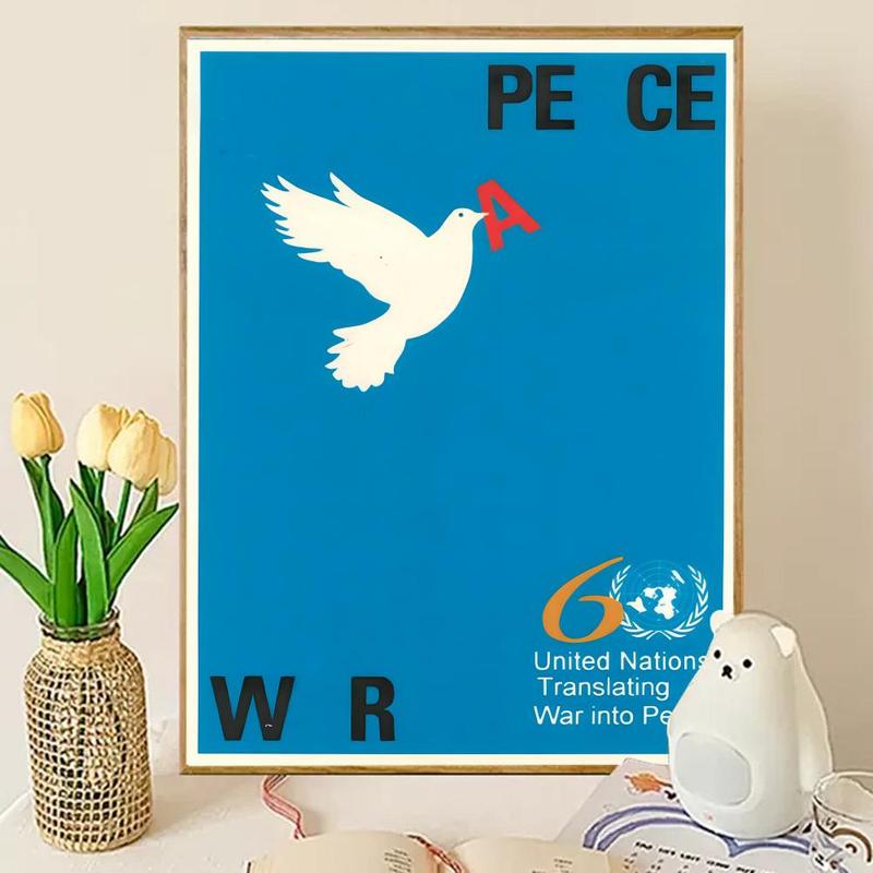 Cool Anti-war propaganda Poster HD Waterproof Self-Adhesive Art Vibrant Wall Print for Living Room Bedroom Bar Parlor Home Decor Gift Fade-Resistant Easy-Apply Durable Dly Artwork Multiple Sizes, High Definition, Easy to Apply & Clean