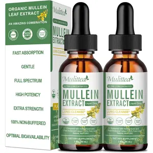 2 Pack Liposomal Mullein Drops,Quercetin,Elderberry,Marshmallow,Bromelain,Thyme, Mushroom, Oregano & Ginseng Lymphatic Drainage Drops for Lungs, Lymphatic, Immune Support,Cleanse Detox & Repair