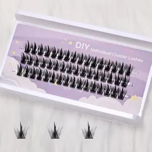 48 Cluster Little Devil Style Lashes - Individual Lashes | Natural Simulated Segmented Fake Eyelashes | DIY Eye Makeup Tools | DIY Eyelash Clusters