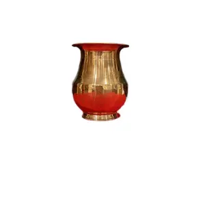 Aesthetic Traditional Copper & Brass Water Jar Kalash Jugs, 4.5 in Height, Kitchenware Drinkware Water Storage Container