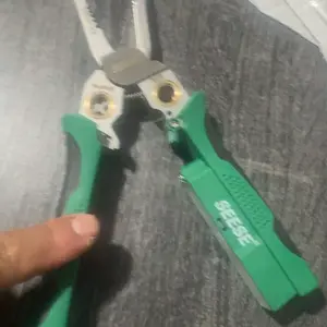 SEESE 8 in 1 Wire Stripper Twister for Cutting and Pulling Wires, Voltage Tester Pliers,Cable Scissors, 12V to 250V Live,Null,Hot Wire Judgment AC DC, Audible and Flashing LED Alarms