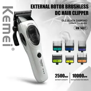 Kemei Professional Clippers SPACE blades Rechargeable Hair Trimmers External Rotor 10000RPM Adjustable Clipper For Man KM-1423
