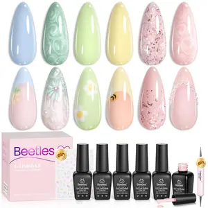Beetles Pearl Gel Nail Polish Set, Shimmer Pearl Mermaid Nail Drawing Gel Polish Swirl Shell Thread Effect DIY Manicure Gift for girl Gift for woman gel x nails #springtok Cutics Cosmetic   Easter'sGift