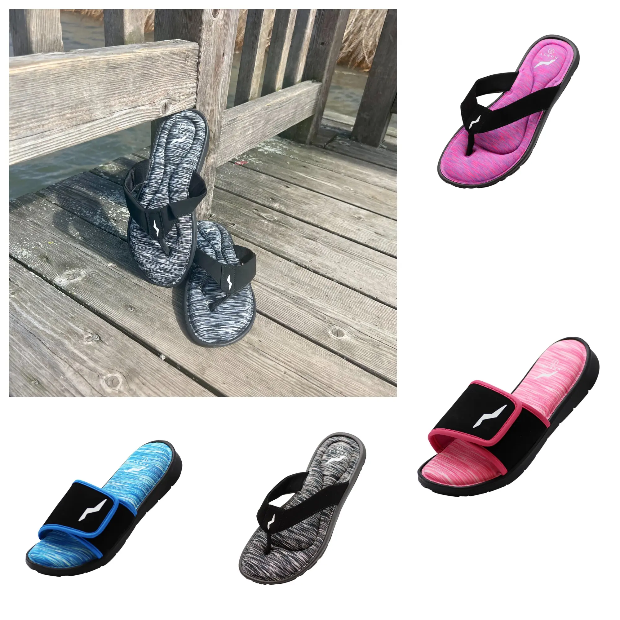 Norty Women's Memory Foam Footbed Open Toe Sandals 41756 - Runs 1 Size Small
