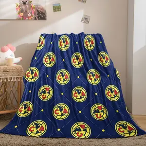 Club América Flannel Throw Blanket, Mexico Soccer Team Logo Print Polyester Lap/Office Blanket, Soft Cozy Lunch Break Nap Blanket for Teens Adults & Soccer Fans, Ideal Gift for Football Enthusiasts, Blanket Gifts