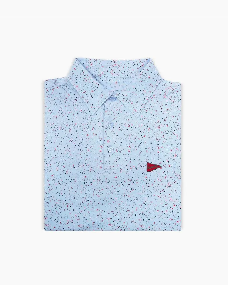 The USA Splatter Light Blue Polo, Polo 3D Unisex, Gif For Him