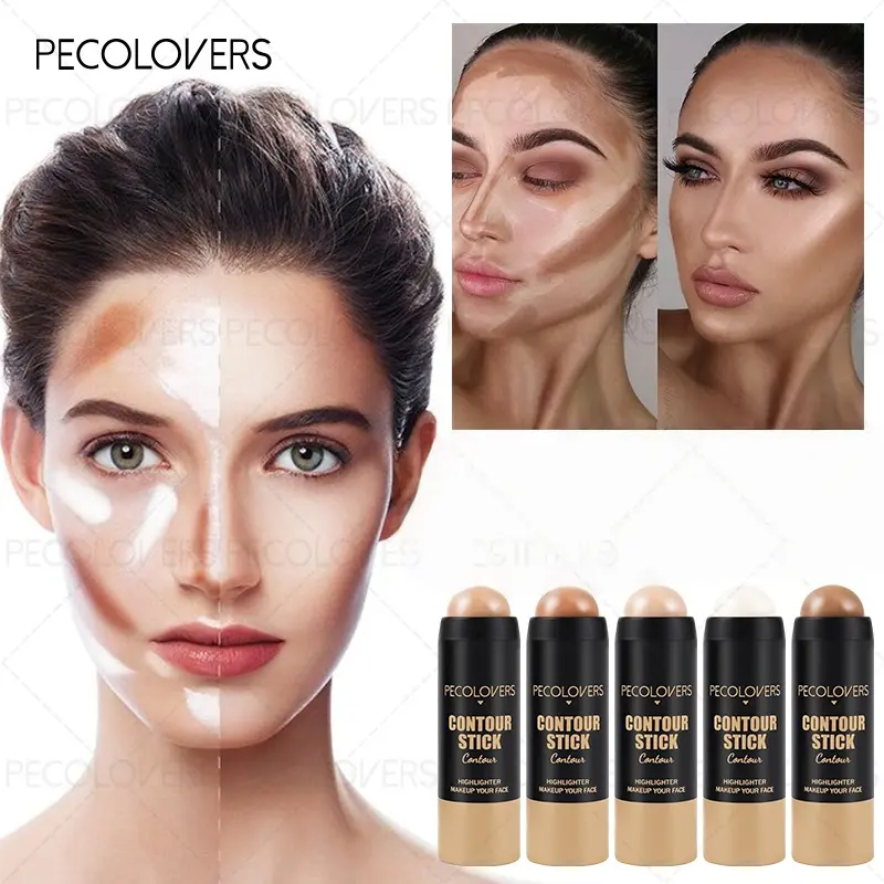 5pcs/set Face Bronzer Stick Brightening Concealer Contour Pen Waterproof Face Foundation Lasting Smooth Contour Shadow Creamy texture Highlighter Contour Women Cosmetics
