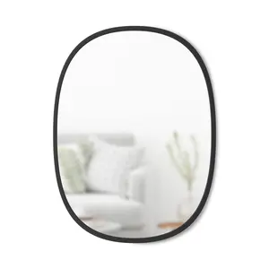 Umbra Hub Oval Wall Mirror, Large Decorative Rubber Frame, Versatile for Vertical or Horizontal Hanging, Perfect for Any Room - Choose Your Pack