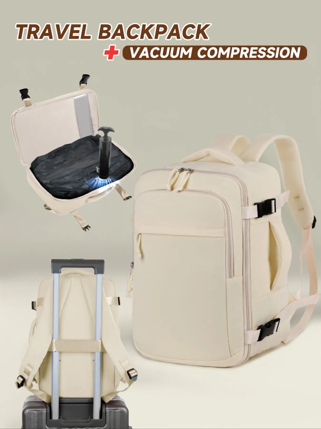 Vacuum Compression Backpack, 40x25x20cm Airplane Carry-On Bag, Travel Shoulder Bag with Vacuum Pump, Casual Daily Use, Target Vacuum Compression Backpack, Vacuum Seal Backpack