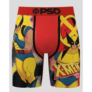 PSD Mens Marvel - X-Men Wolverine Boxer Brief - Standard Length 7 Inch Inseam, Soft and Breathable Poly Blend Fabric