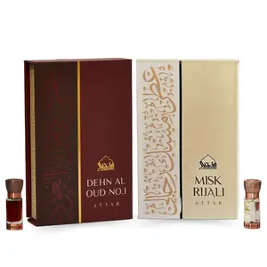 Dehn al Oud Attar Oil & Misk Rijali Attar Oil 2-Piece His-Hers Fragrance Set for Beauty & Personal Care