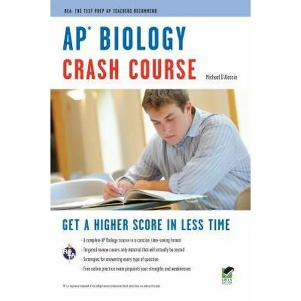 USED Book - AP Biology Crash Course (Advanced Placement (AP) Crash Course) by Michael D'Alessio (Paperback) - english