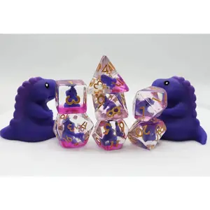 Purple T-Rex Polyhedral (D&D) Dice Set (7)