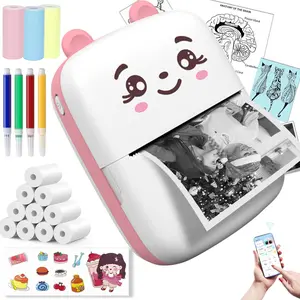 Portable Photo Printer, Mini Thermal Printer with Print Paper, Photo Printer for Phone Photos, Study Thermal Printer for Home Office School
