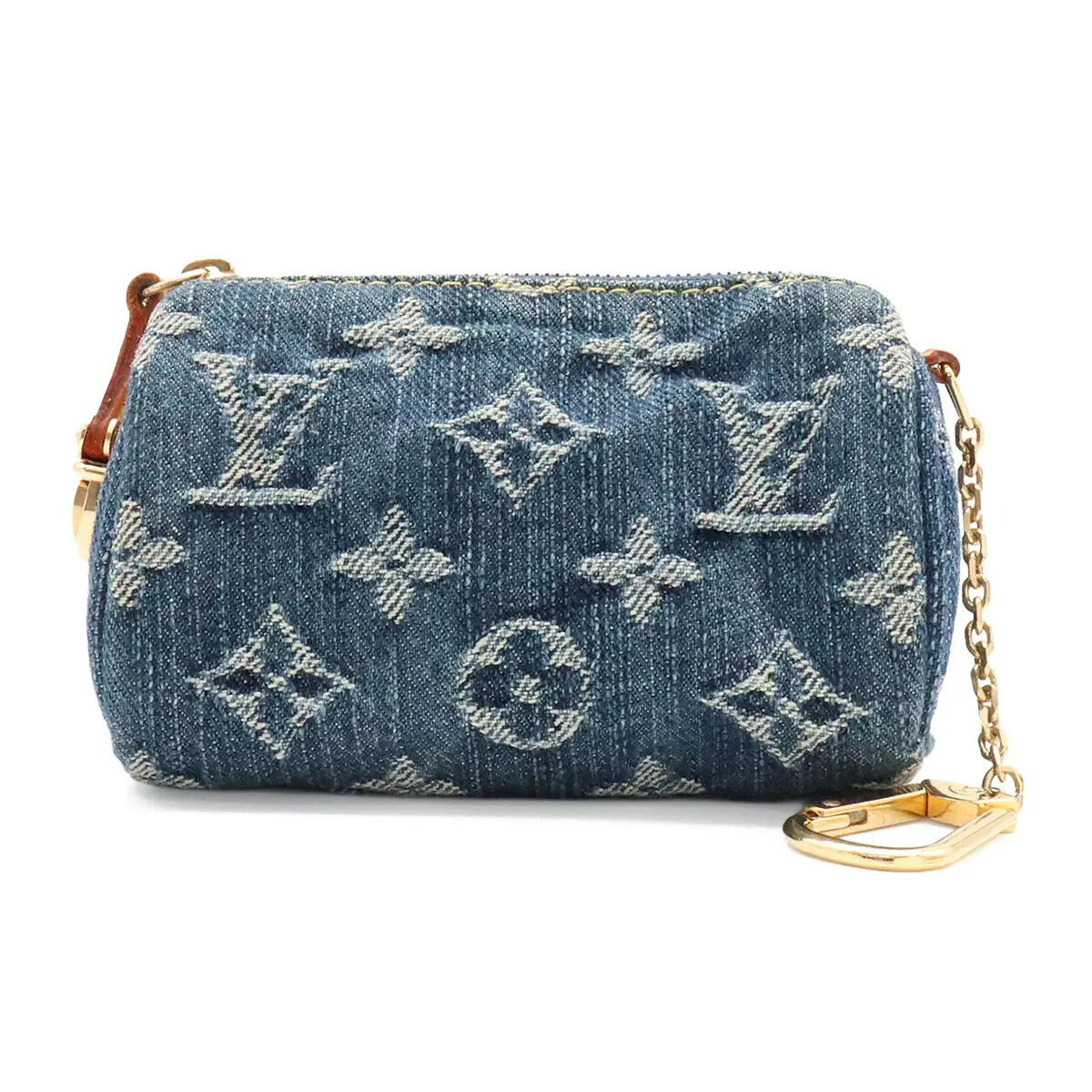 Pre-owned Louis Vuitton Denim Small Leather Goods Monogram Pouch