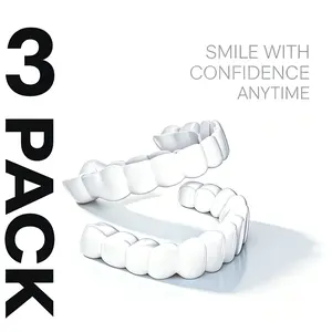 【3PC】Non-Medical Snap-On Veneers Snap on Veneers Teeth Covers for Bad Teeth Temporary Teeth Perfect Cover 1 Minute Vision Enhancement  Reusable Cosmetic Teeth Cover for a Close-up Confident Smile