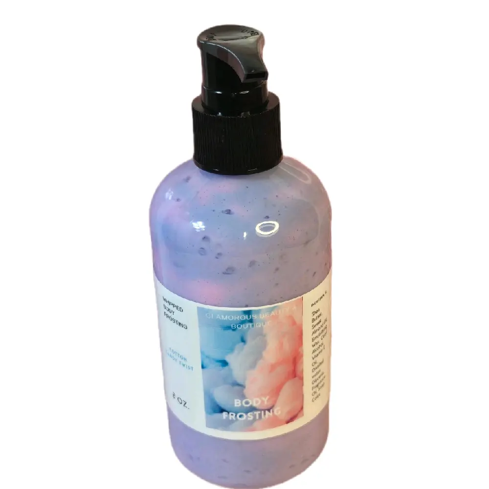 Cotton Candy Twist Whipped Shea Butter Moisturizer 8 oz - Handmade Shea Butter Body Frosting with Cocoa Butter & Sweet Almond Oil, Lightweight & Hydrating Non-Greasy