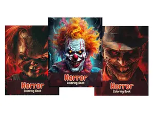 Horror Themed Coloring Book Series, Paperback - 40 Spooky Designs, Relaxing Activity for Stress Relief, Christmas Coloring Book for Teens and Adults